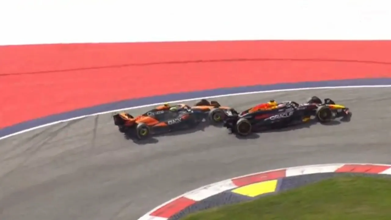 max verstappen land norris lekke band