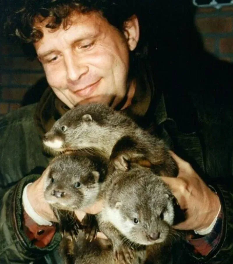 De Jongh met eerste nestje gefokte otters (Foto ©Roel Hoeve) dé otterspecialist van NL naar Bemmel -