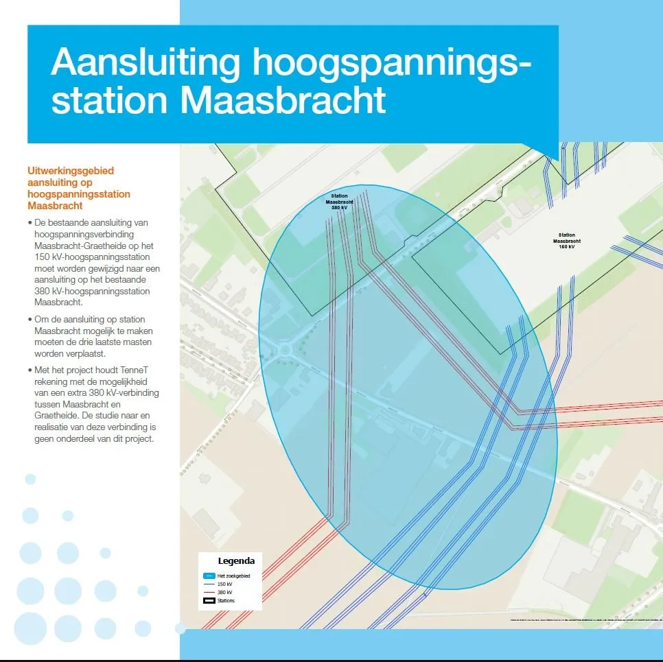 aansluiting hoogspanningsstation maasbracht tennet