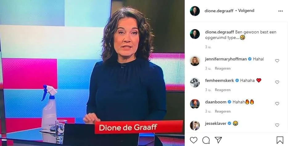dione de graaff spray desinfectie oeps instagram