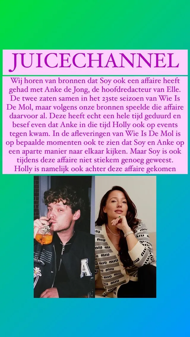 dit is de wie is de mol deelneemster waar soy kroon vreemd mee ging