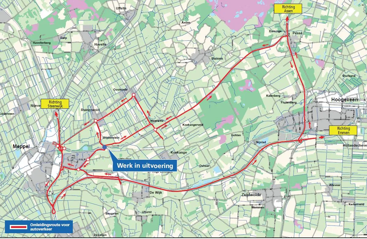 meppel omleiding rotnde