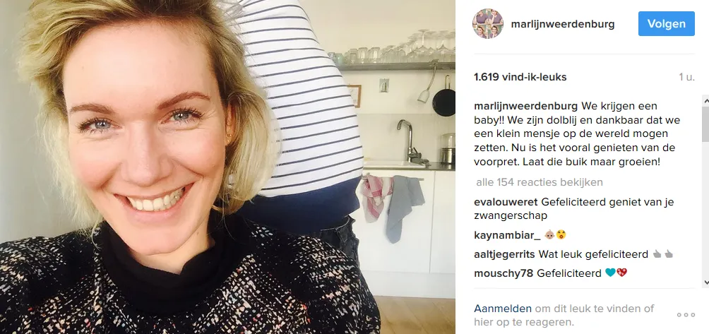 marlijn weerdenburg zwanger