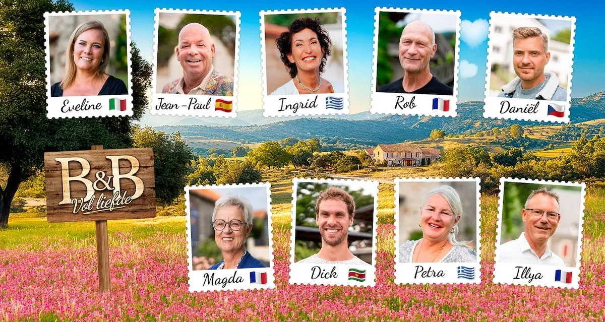 B&amp;B Vol Liefde 2025 deelnemers. Bron: RTL4/Videoland