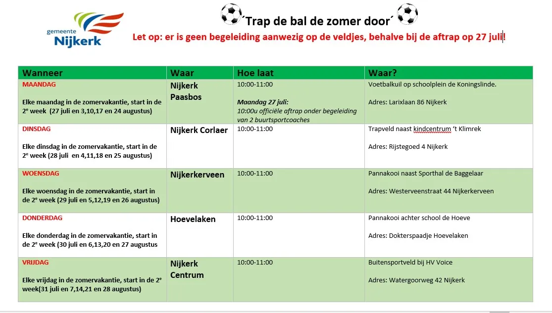 trap de bal de zomer door
