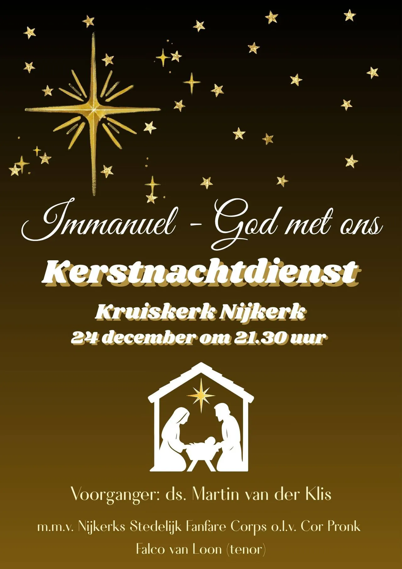 2025-12-06 kruiskerk Kerstnachtdienst, Flyer staand
