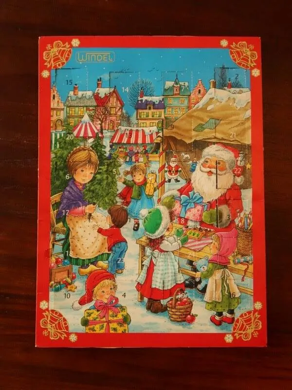 Adventskalender waarin chocolade zat, 2004, uitgever Windel, Osnabrück, Duitsland