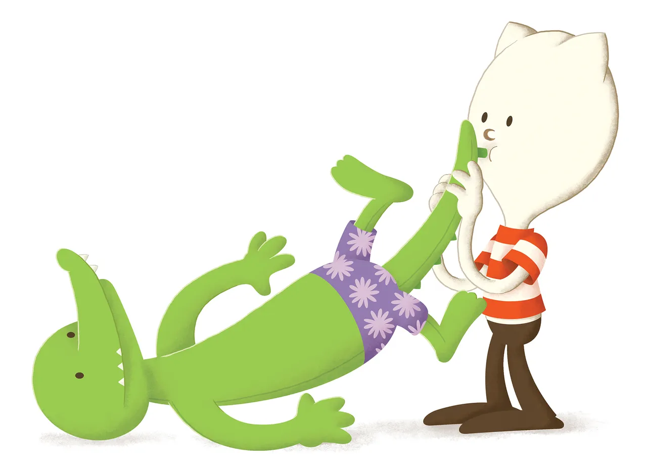 borre en de opblaaskrokodil illustratie