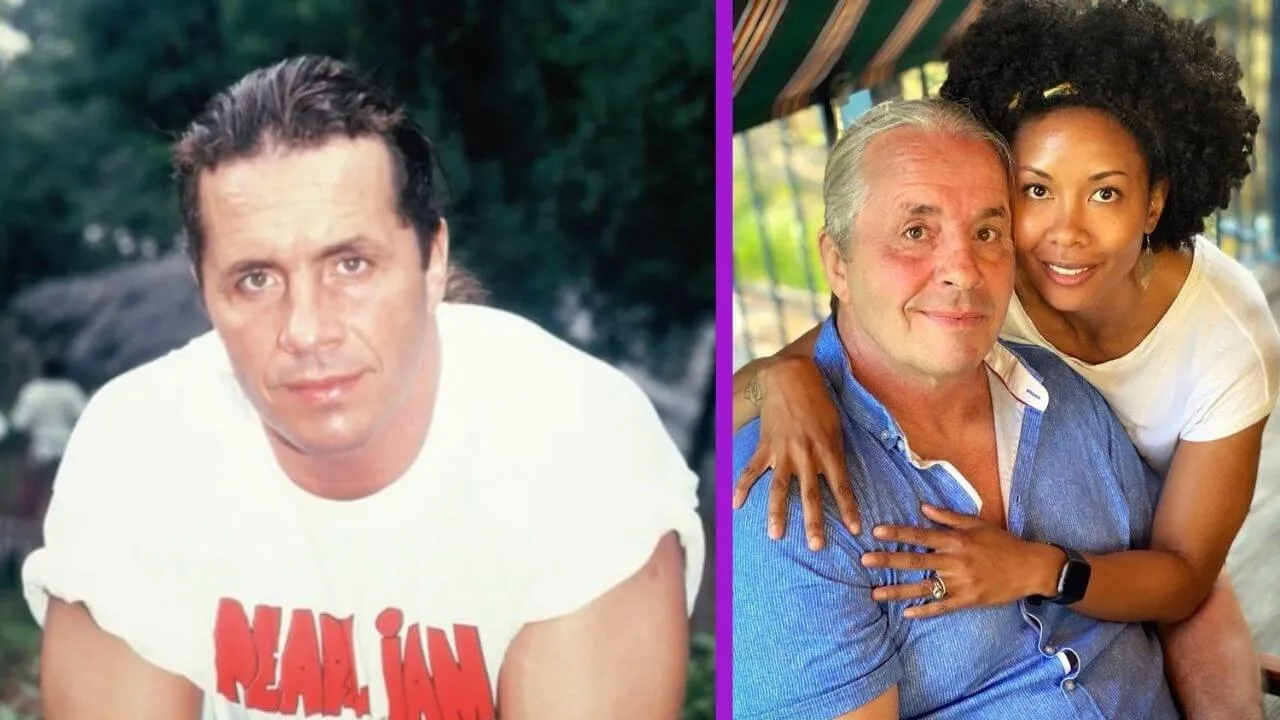 Bret Hart in jungen Jahren und mit seiner heutigen Frau Stephanie / Fotos: INSTAGRAM.COM/BRETHITMANHART