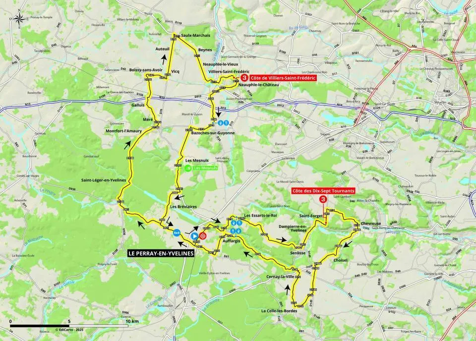 Karte Paris-Nizza 2025 Etappe 1
