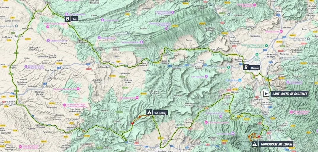Karte Volta a Catalunya 2025 Etappe 4