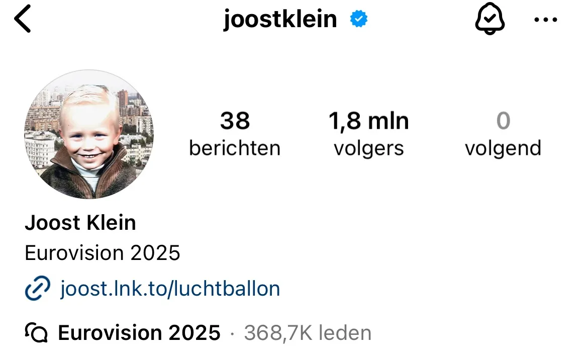 Bron: Instagram @Joostklein