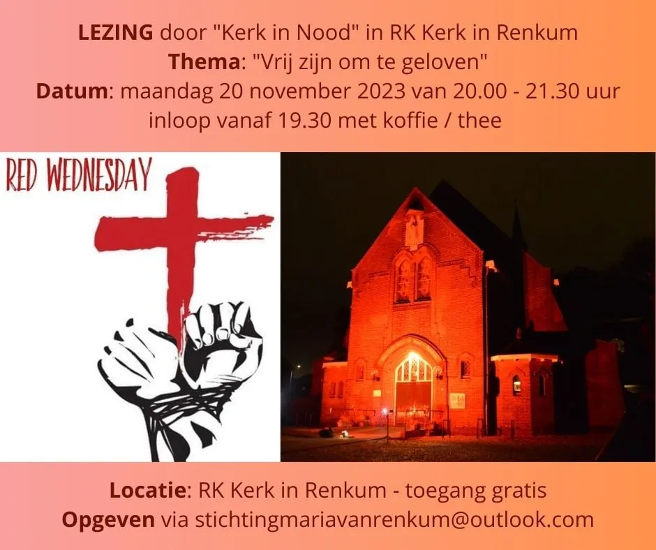 lezing van kerk in nood in rk kerk in renkum maandag 20 november 2023 van 2000 2130 uur