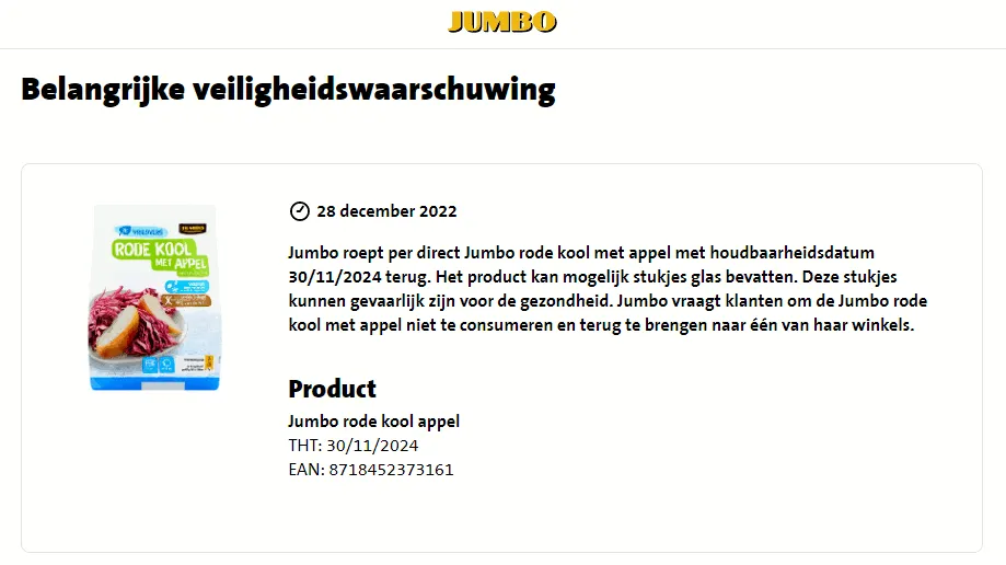 recall jumbo rode kool appel 1