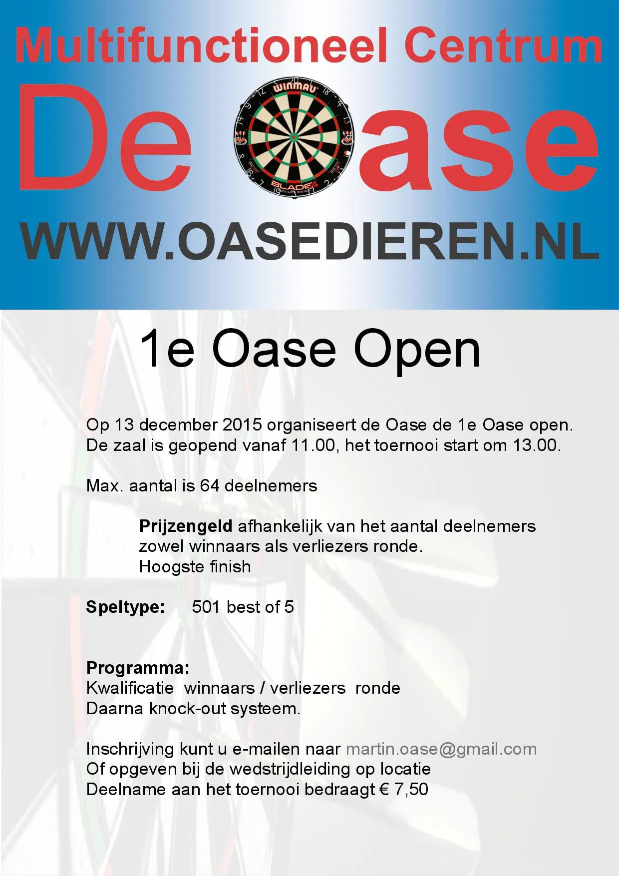 darttoernooi 1e oase open