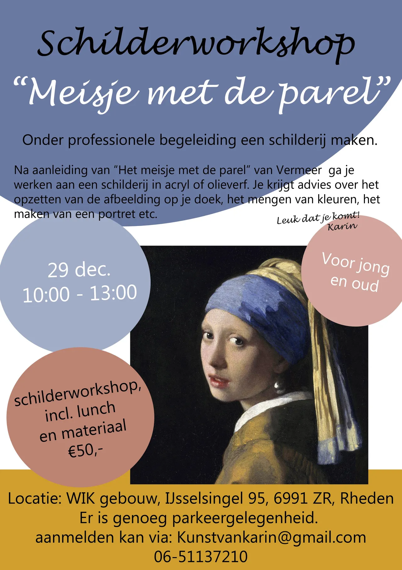 flyer meisje parel