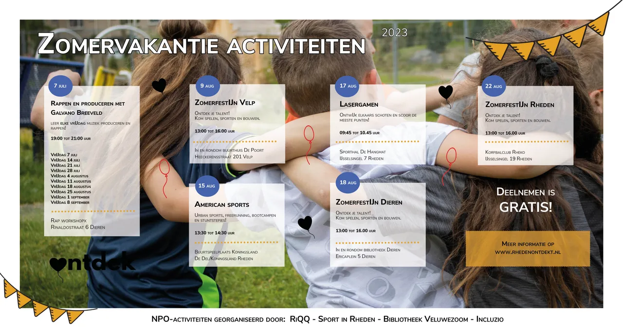 flyer zomervakantie activiteiten 2023