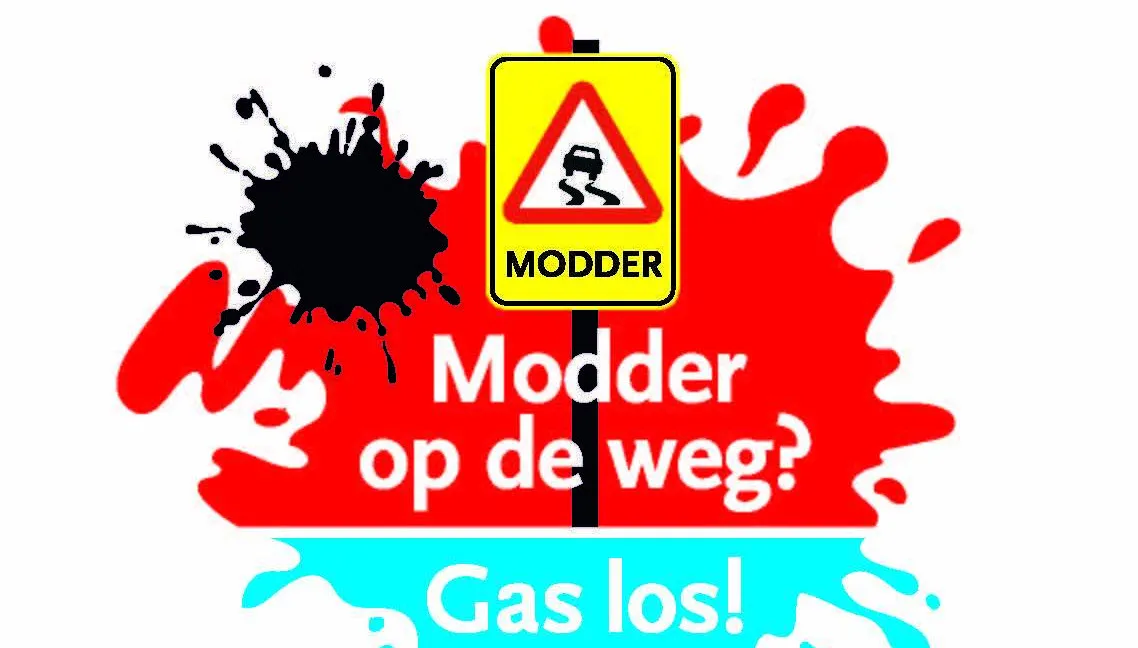modder op de weg