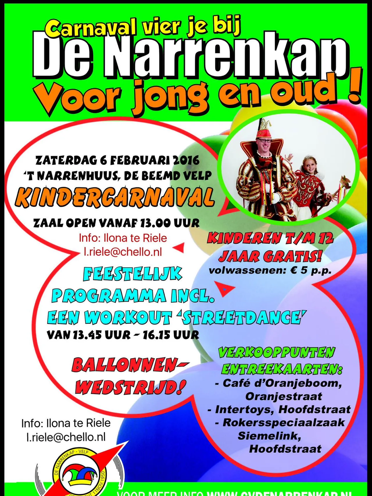 poster kindercarnaval narrenkap 06022016