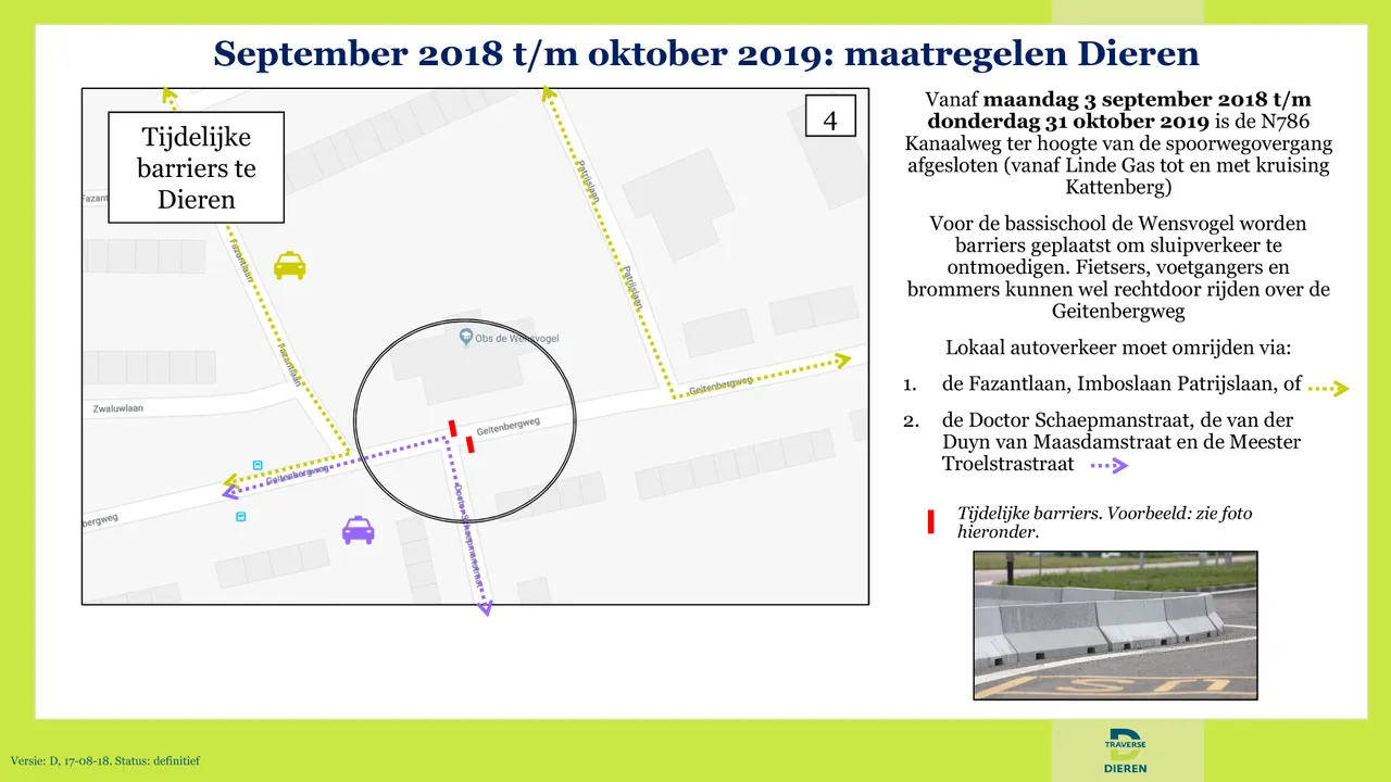 tijdelijke barric3a8re geitenbergweg voor autoverkeer