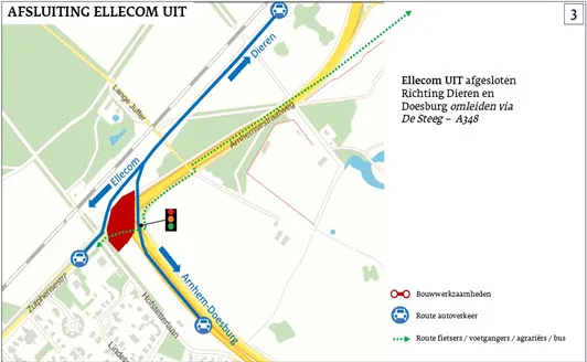 wegomleiding ellecom uit traverse dieren