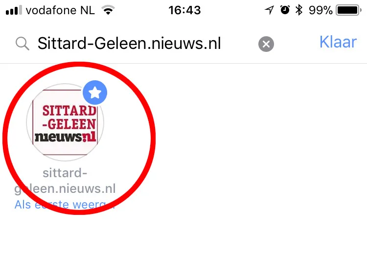 09 klik op het icoontje van sittard geleennieuwsnl daarin verschijnt dan een wit sterretje in een blauwe cirkel1