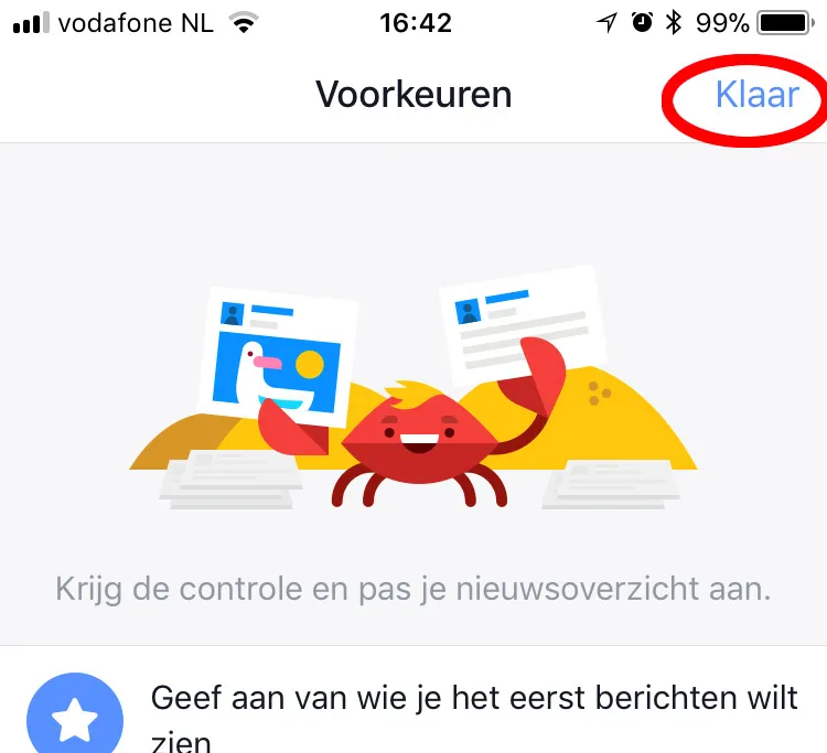 12 klik rechtsboven op klaar1