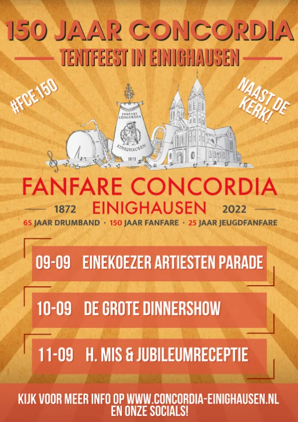 150 jaar concordia einighausen affiche