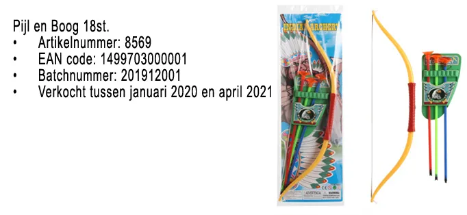 8569 pijl en boog tekst