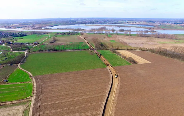 e werkweg die vervroegd wordt aangelegd