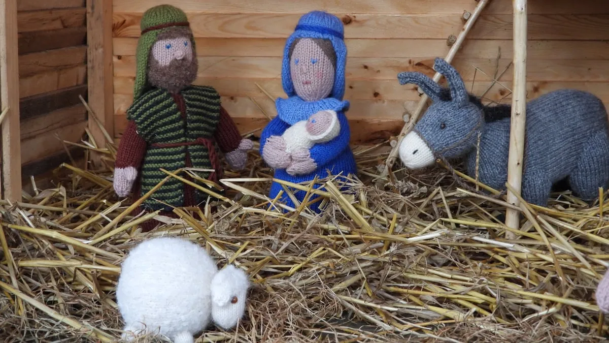 gebreide kerststal janke faber