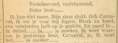 krantenknipsel 1932 dood van carnaval