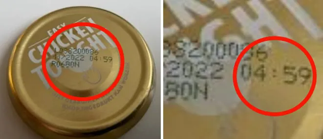 lotcode en tijdstip chicken tonight