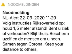 nl alermelding inzake afstand corona
