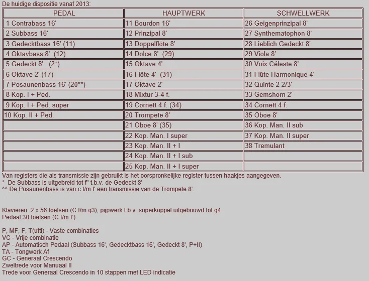dispositie orgel