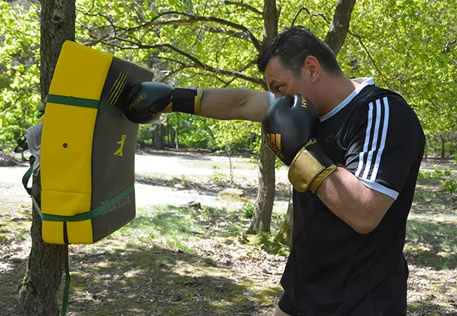 Mike tijdens een outdoor trainingssesie