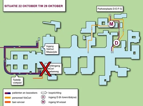 plattegrond parkeerplaats omleiding