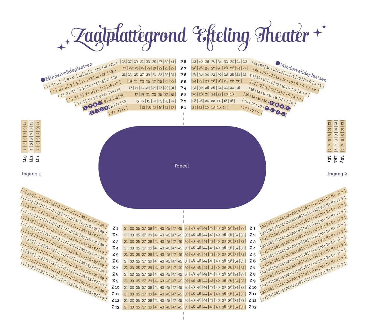 zaalplattegrond caro efteling theater nl