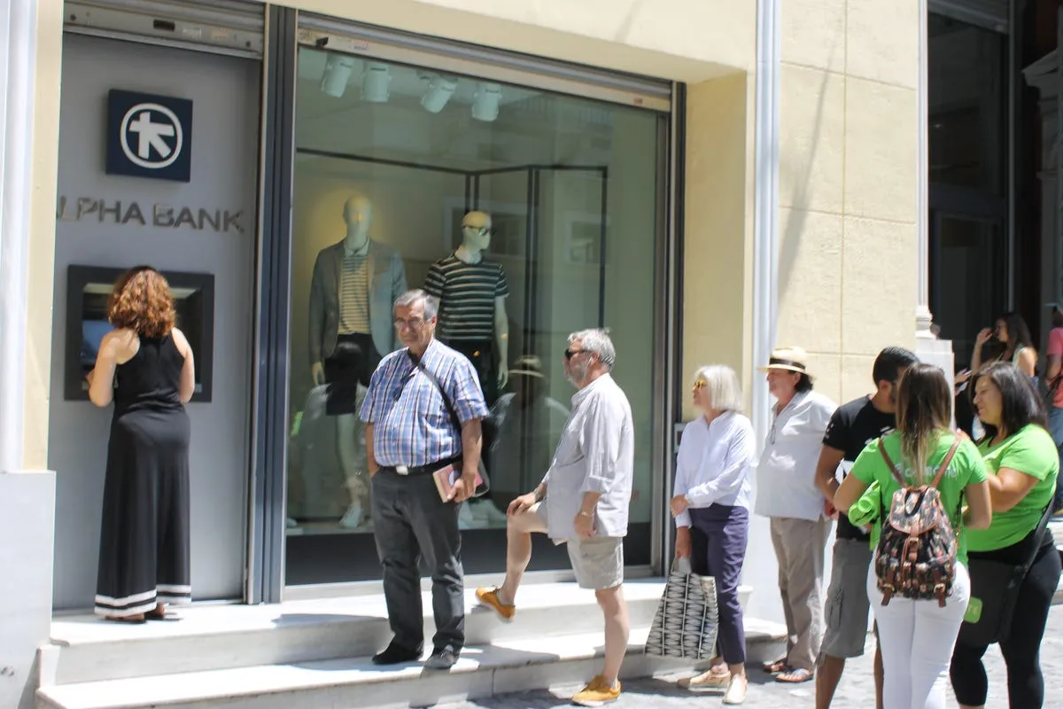 i passed a small atm line of greeks trying to reclaim their deposits too