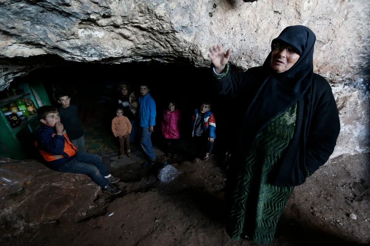 many of the caves were once used during the roman period but were abandoned and sealed for centuries some now serve as makeshift homes for families as they wait for the shelling to end