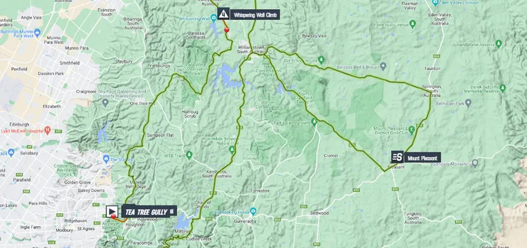 Kaart Tour Down Under 2024 etappe 3