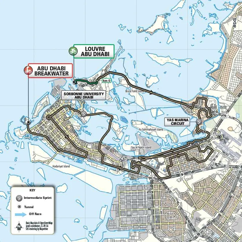 Kaart UAE Tour 2024 etappe 6&nbsp;&nbsp;