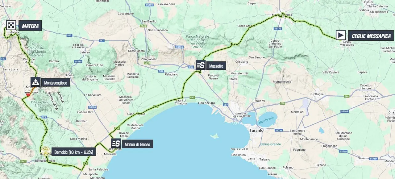 Kaart Giro d'Italia 2025 etappe 5