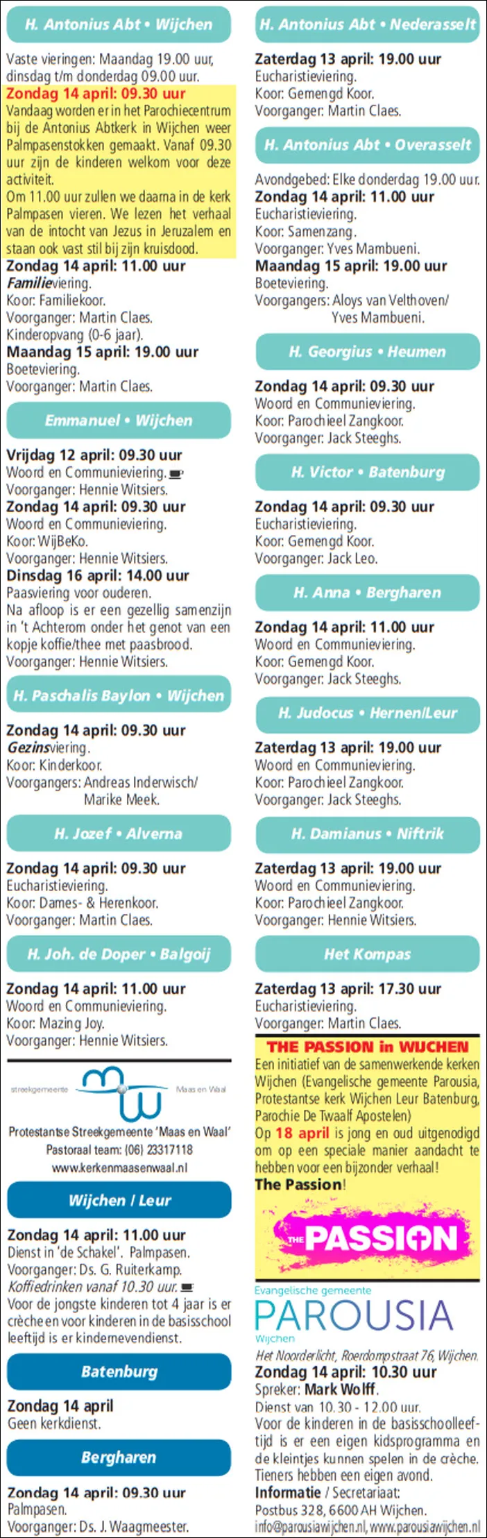 kerkberichten gemeente wijchen 100419