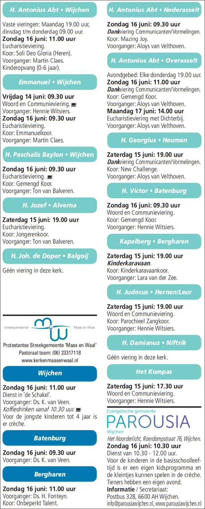 kerkberichten gemeente wijchen 120619