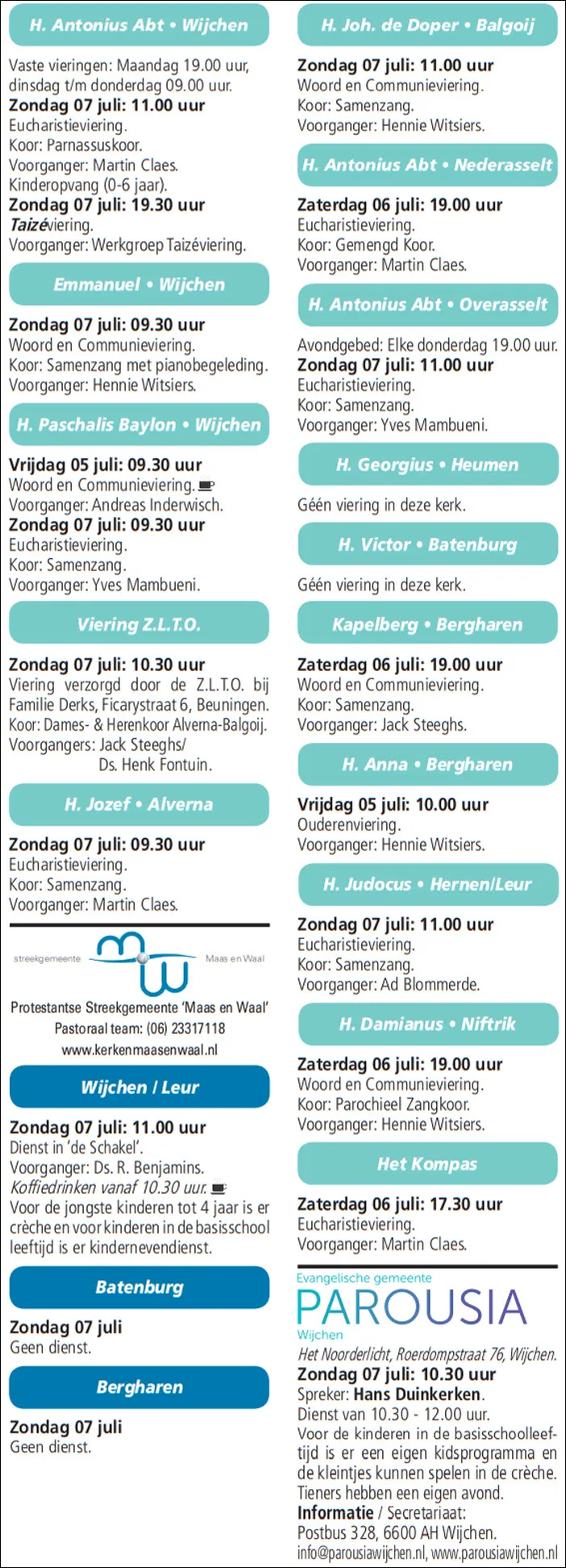 kerkberichten wijchen 030619