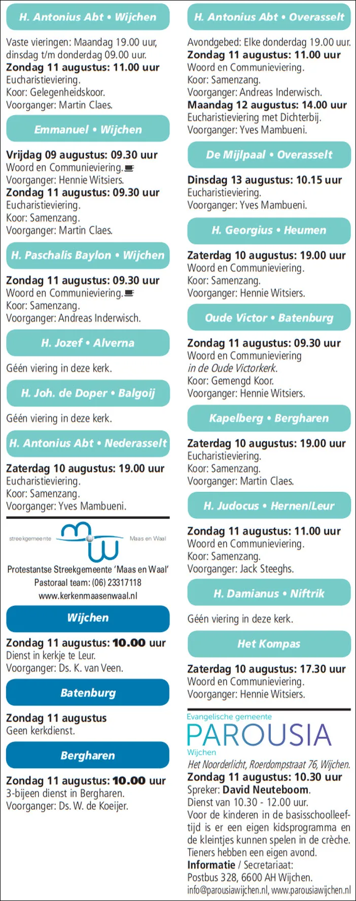 kerkberichten wijchen 070819