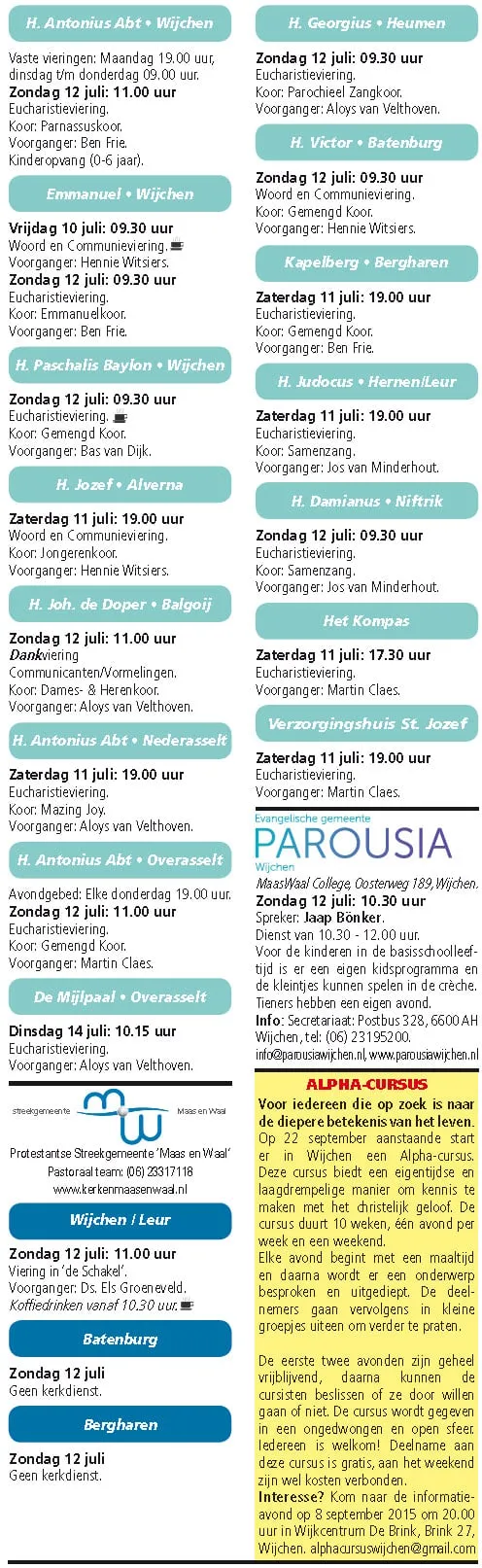 kerkberichten wijchen 080715