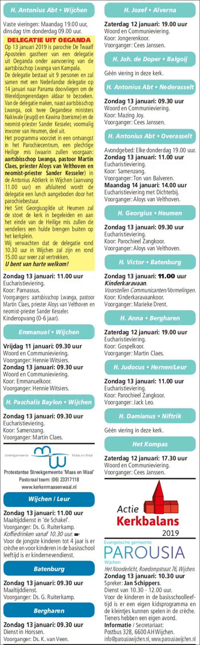 kerkberichten wijchen 090119