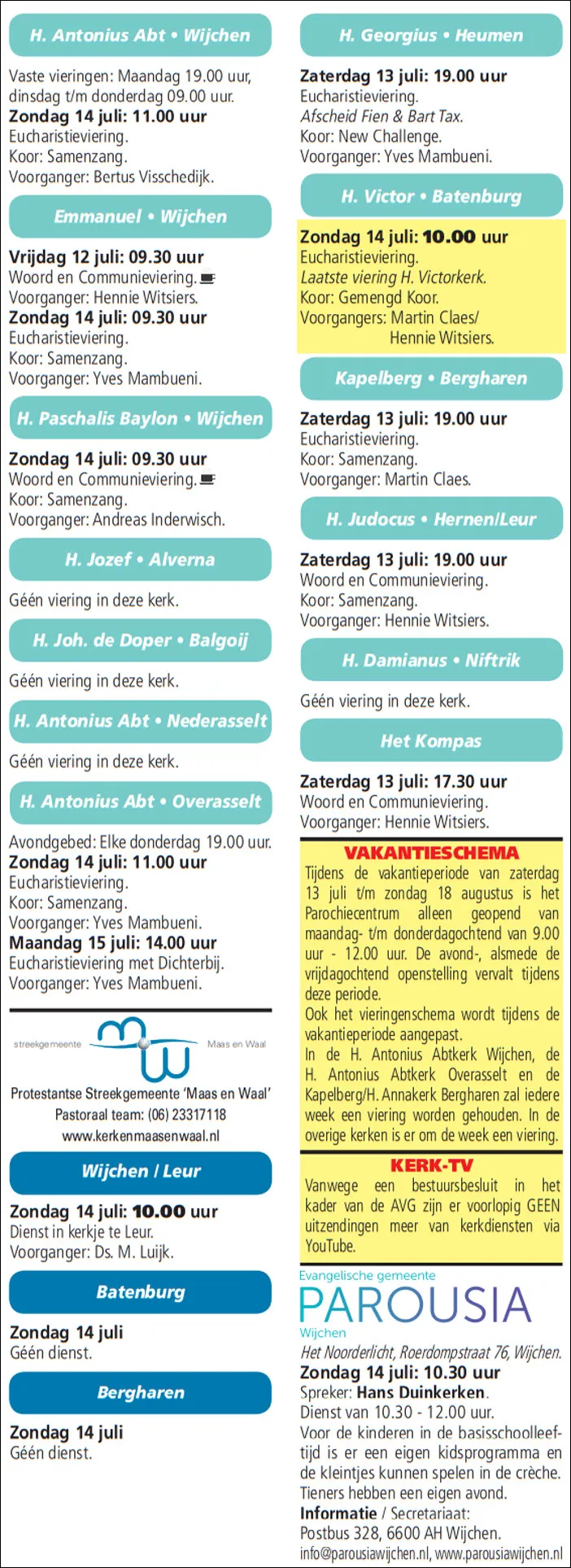 kerkberichten wijchen 100719